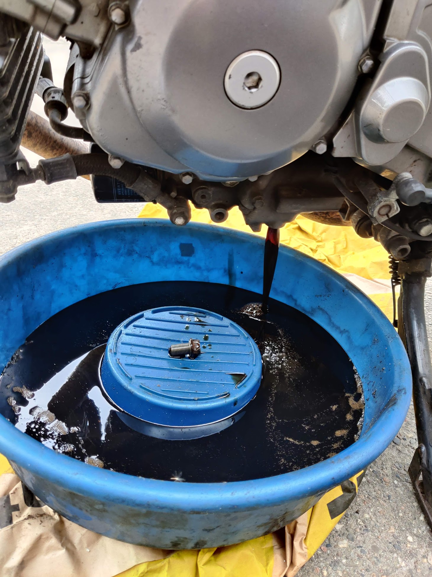 Motorbike oil change